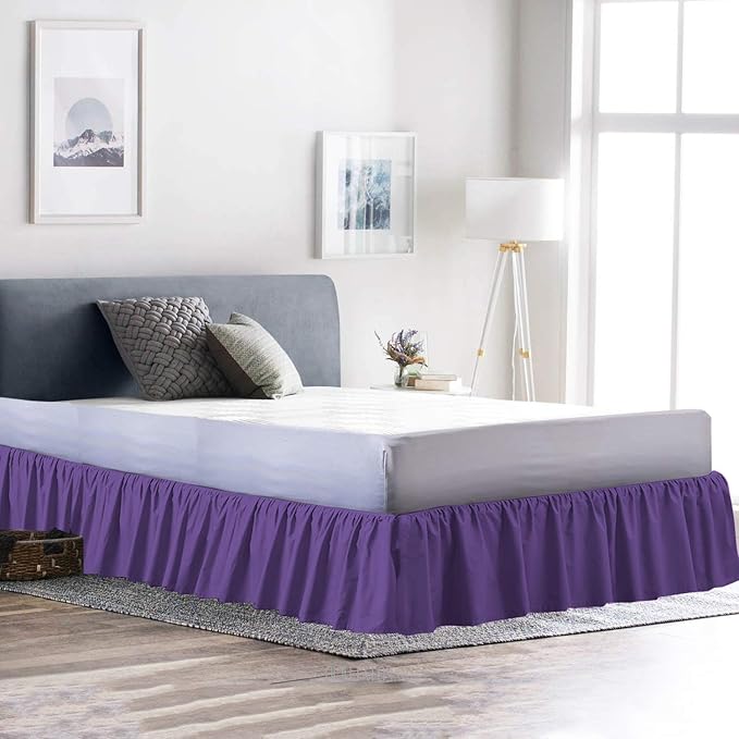 Bed Skirt - Ruffled Bed Skirt 12 Inch Drop Dust Ruffle - Dust Ruffle Bedskirt - Image 2
