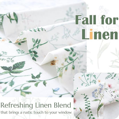 jinchan Spring Floral Kitchen Curtains Over Sink Farmhouse Linen Tier Curtains - Image 4