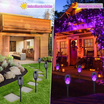 12Pack Purple Solar Halloween Lights for Halloween Decorations Outdoor