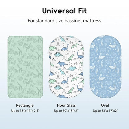 Baby Bassinet Sheets Girl Boy, Fitted Bassinet Sheet Set 3 Pack Bassinet - Image 4