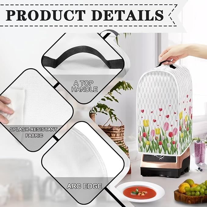 Tulip Flower Blender Cover Kitchen Home Decor Appliance Cover Dust Protection - Image 3