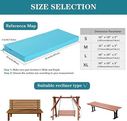 Outdoor Bench Cushions 42 x 18 Inch Thick Waterproof Porch Swing Cushions - Image 5