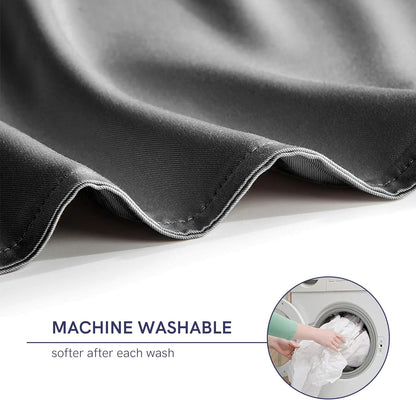 YnM Exclusive Cooling Rayon Derived from Bamboo & Cozy Velvet Dual-Sided Duvet for Weighted Blankets with 16 Strings (60''x80'') - Blue Grey