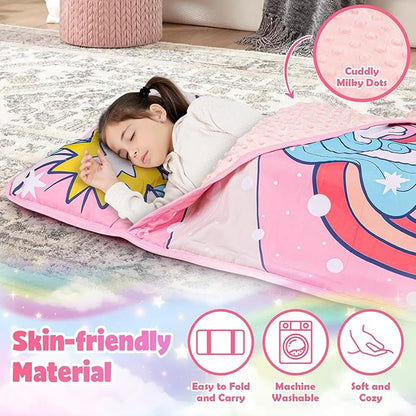 TANOSHII® Toddler Nap Mat with Pillow and Blanket, Portable Kids Sleeping Mats - Image 2