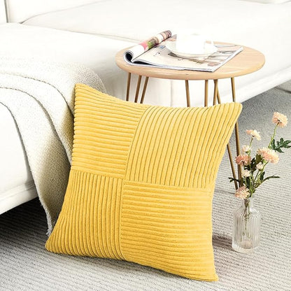 Fancy Homi 2 Packs Yellow Decorative Throw Pillow Covers 22x22 Inch - Image 2