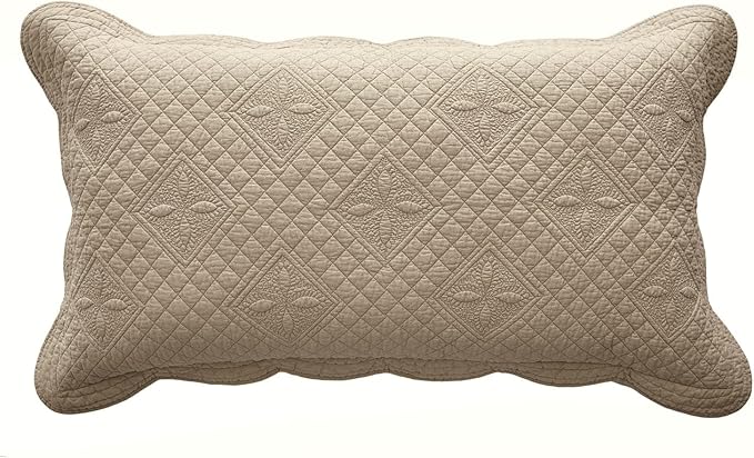 Calla Angel Sage Garden Luxury Pure Cotton Matelasse Quilted Pillow Sham by Calla+Angel