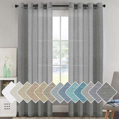 H.VERSAILTEX Natural Linen Blended Window Curtain Panels by HVERSAILTEX