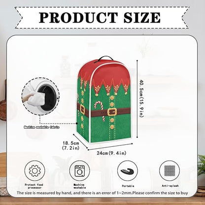 Christmas Teal Blender Cover for Kitchen Countertop Santa Claus Small Appliance - Image 5