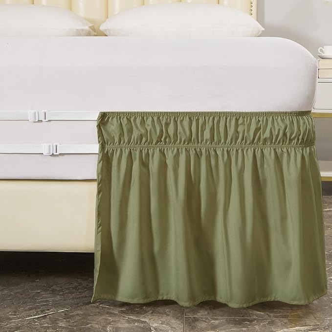 MEILA Queen Bed Skirt, Wrap Around Ruffle Bed Skit - Image 6