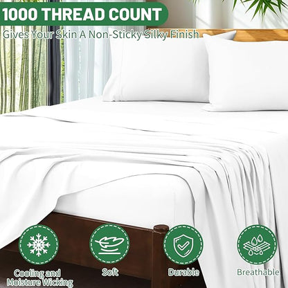 Extra Deep Pocket Queen Sheets 18-24 Inch 1000 Thread Count 100% Egyptian - Image 3