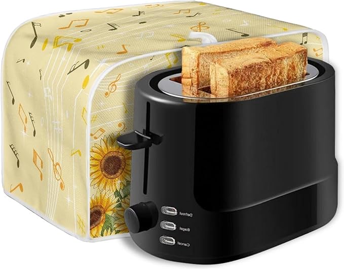 Sunflower Music A Print Bread Maker Cover, Anti Dust Fingerprints Toaster Covers - Image 7