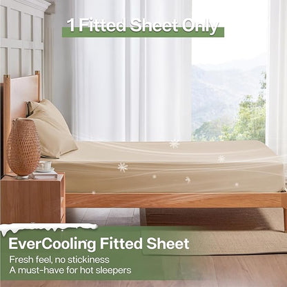 MR&HM Twin Fitted Sheet Only, Ultra-Soft Rayon Derived from Bamboo & Polyester - Image 3