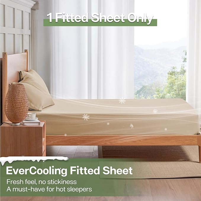 MR&HM California King Fitted Sheet, Ultra-Soft Rayon Derived from Bamboo & - Image 3