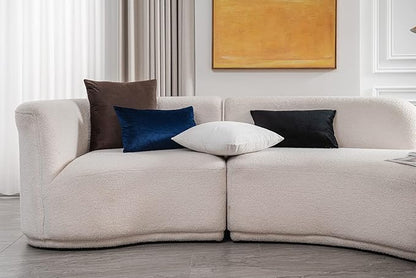 Decorative Pillow Cases 20x20 White: 2 Pack Cozy Soft Polyester Square Throw - Image 6