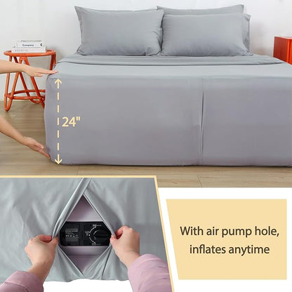Air Mattress Sheet Set Full Size, 6 Piece Deep Pocket Bed Sheet Set - Image 3