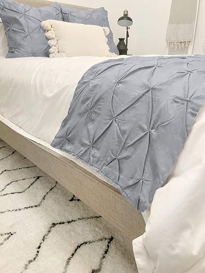 Bed Runner Set - 100% Pure Cotton 800 Thread Count - Luxury 1 Pinch Pleated Bed - Image 3