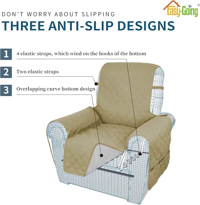 Easy-Going Sofa Slipcover Waterproof Oversized Recliner Chair Cover Non-Slip - Image 4