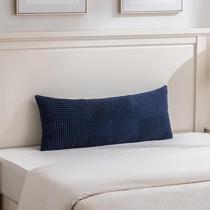 Fancy Homi Set of 2 Navy Blue Boho Long Lumbar Body Decorative Throw Pillow - Image 6