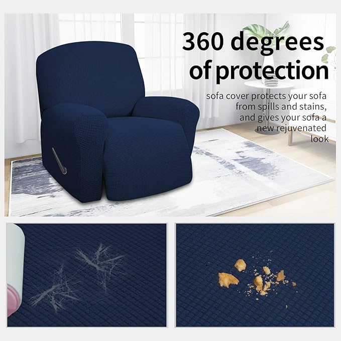 Easy-Going 4 Pieces Oversized Recliner Stretch Sofa Slipcover Sofa Cover - Image 3