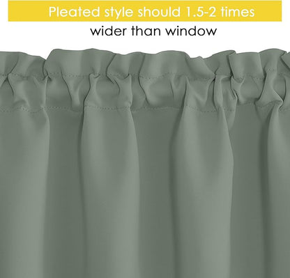 NICETOWN Sage Green Farmhouse Kitchen Christmas Valance - Image 2