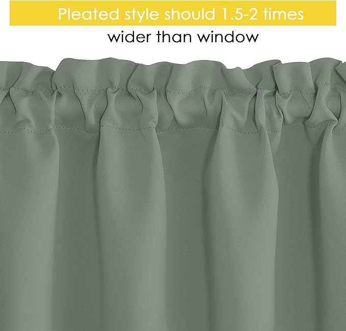 NICETOWN Basement Window Christmas 16 Inch Length, Rod Pocket Small Blackout - Image 3