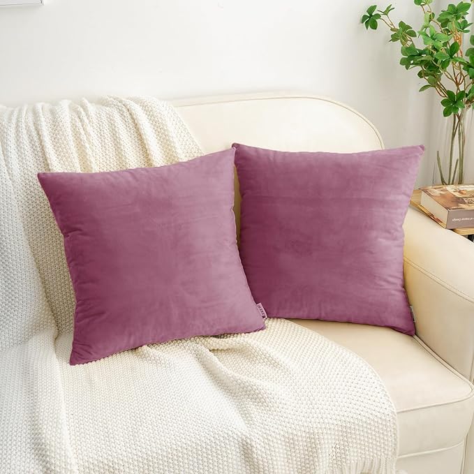 HWY 50 Purple Pink Velvet Throw Pillow Covers 18x18 Inch - Image 7