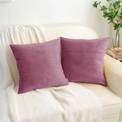 HWY 50 Purple Pink Velvet Throw Pillow Covers 18x18 Inch - Image 7