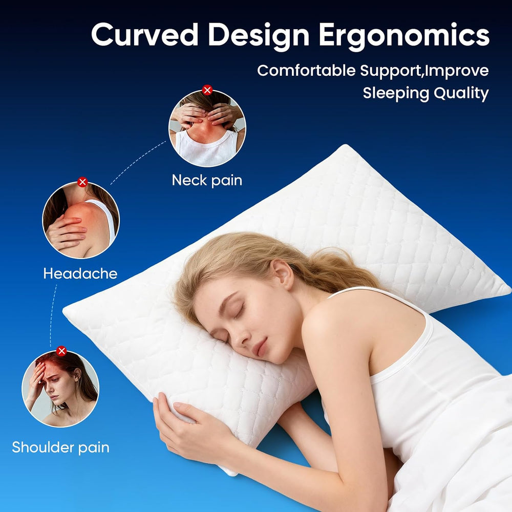 TWK Original Adjustable Bed Pillow Ergonomic Sleeping Design, Great for Back,...