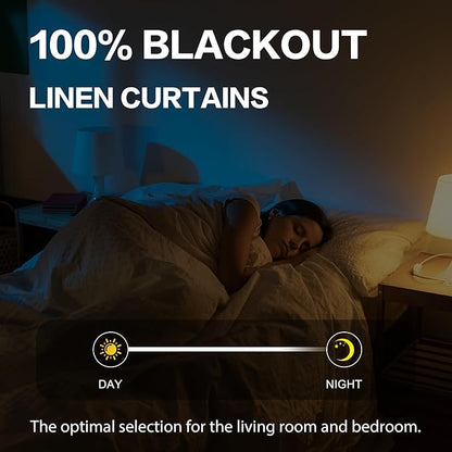 KEQIAOSUOCAI Terracotta Boho Linen Blackout Curtains 63 Inch Length - Image 7