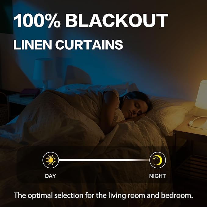 KEQIAOSUOCAI Living Room Full Shade Linen Curtain Panels, High-End Thermal - Image 7
