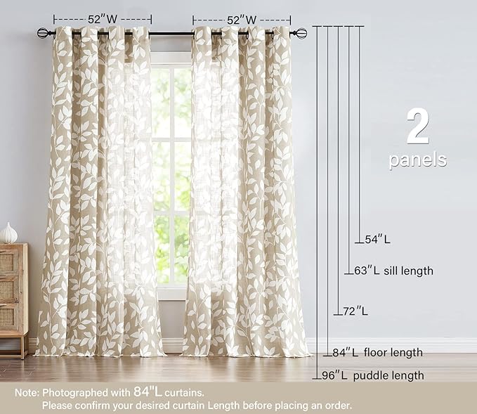 Treatmentex Leaf Semi Sheer Curtains - Image 6