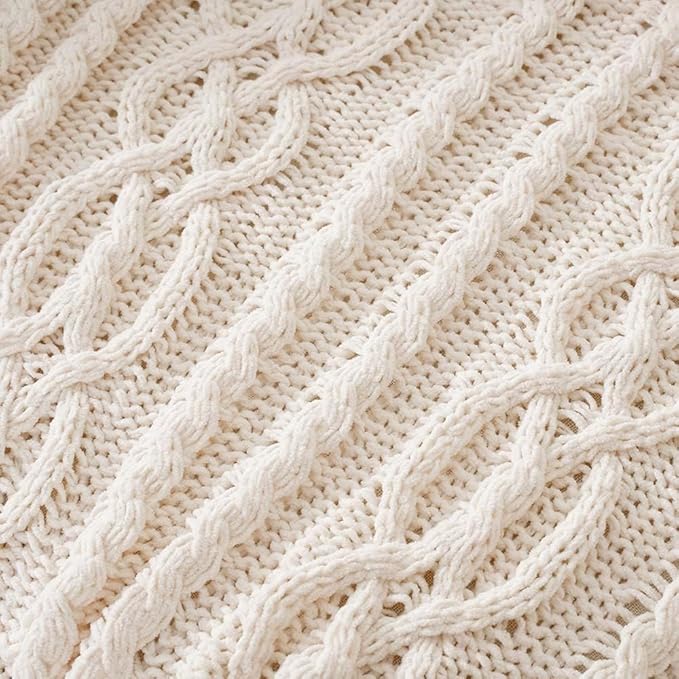 Battilo Cream White Ivory Throw Blanket - Image 5