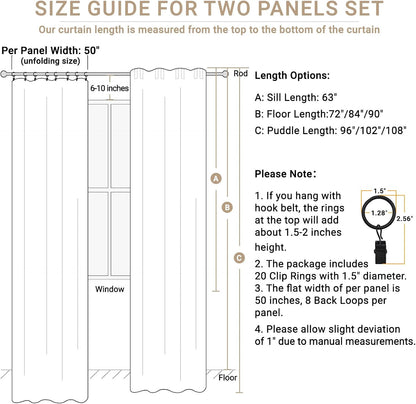 linen total blackout curtains for bedroom 84 inch, package contents
