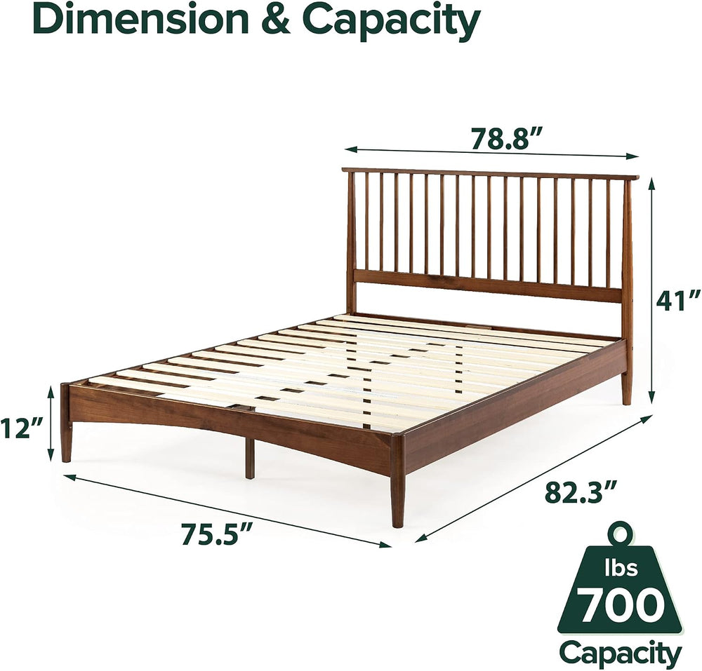 ZINUS Linda Mid Century Wood Platform Bed Frame, Solid Wood Foundation, Wood ...