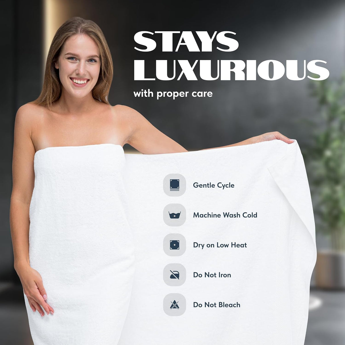 white classic luxury white bath sheets 2 pack, package contents