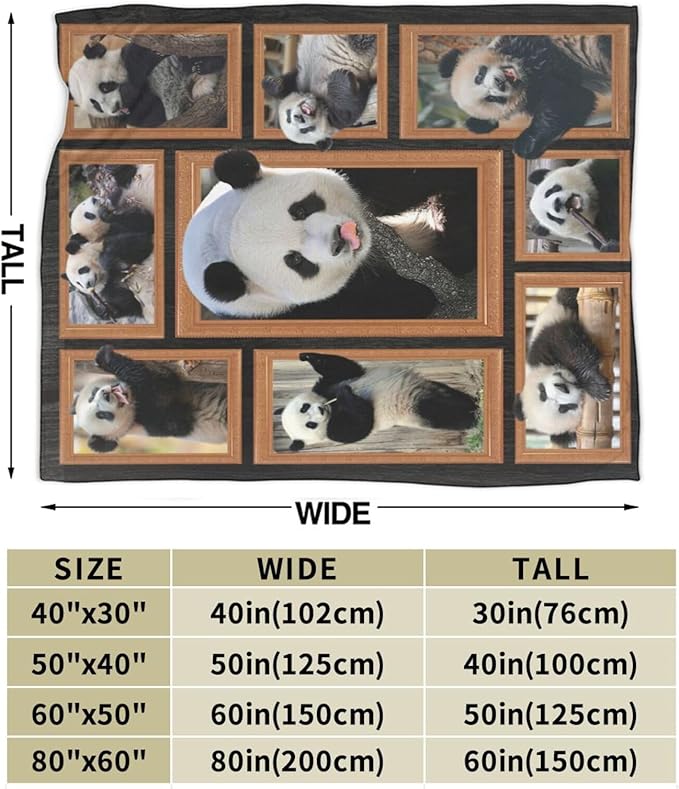 Panda Blanket Panda Throw Blanket Flannel Stuff Merch Cozy Decor Fleece Plush - Image 3