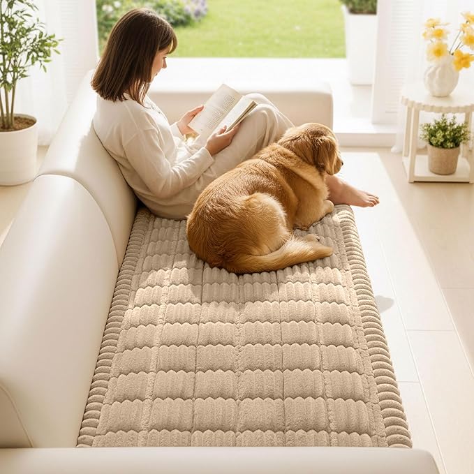 Smiry Couch Cover for Dogs Washable, Non Slip Fuzzy Pet Couch Covers for 3 - Image 2