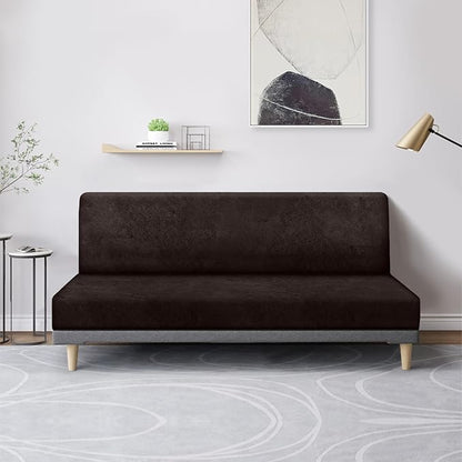 molasofa Leather Like Stretch Futon Slipcover Armless Sofa Cover Furniture - Image 7