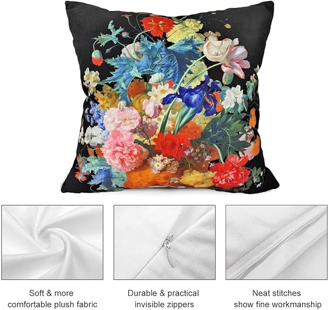 Vintage Floral Bouquet 20x20 Plush Throw Pillow Case, Double-Sided Printed - Image 4