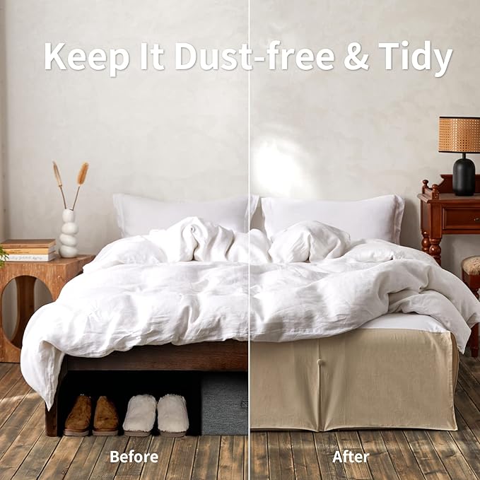 BISELINA French Linen Bed Skirt Split Corner - Image 4
