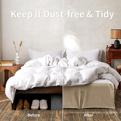 BISELINA French Linen Bed Skirt Split Corner - Image 4