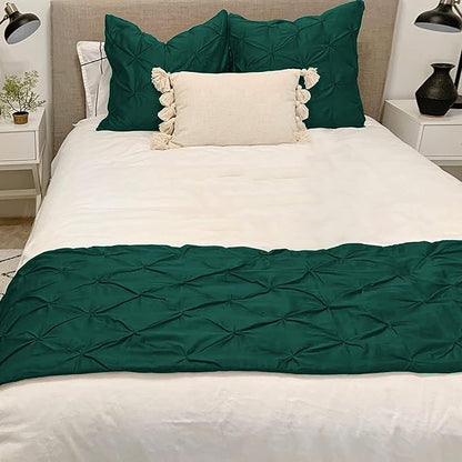Bed Runner Set - 100% Pure Cotton 800 Thread Count - Luxury 1 Pinch Pleated Bed - Image 2