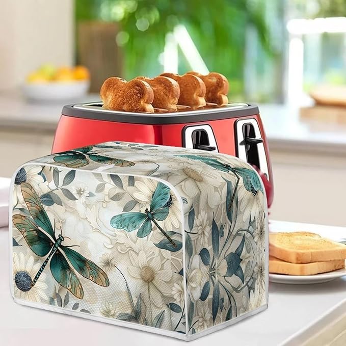 Dragonfly Daisy Toaster Cover 4 Slice Stain Resistant Bakeware Covers，Washable - Image 4
