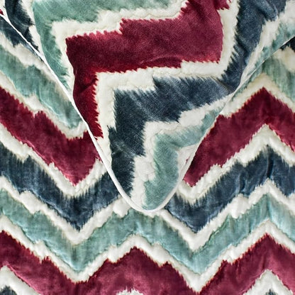 The HomeCentric King/Queen/Twin Red & Blue Luxury CA King 86"x18" Bed Runner - Image 2