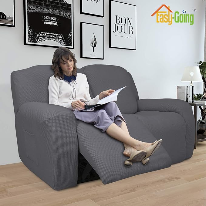 Easy-Going 6 Pieces Recliner Loveseat Stretch Sofa Slipcover Sofa Cover - Image 2