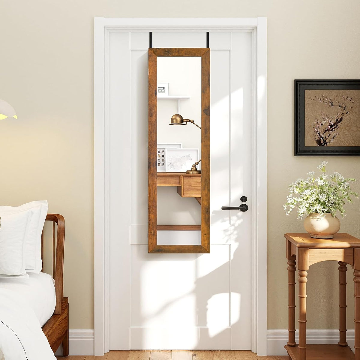 giantex wall or door mounted jewelry cabinet with, front angle view