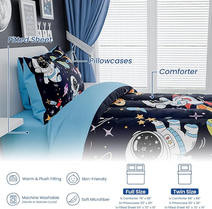 SANDJEST Astronaut Bedding Sets - Image 6