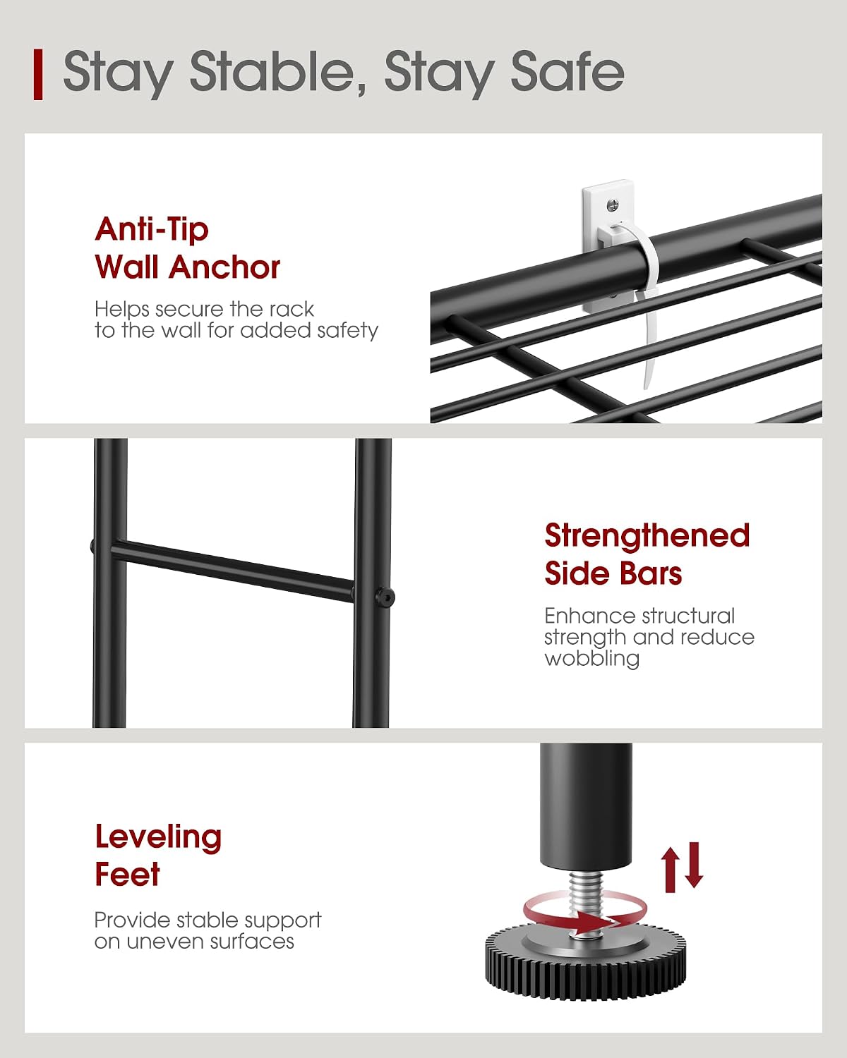 sakugi storage shelves - 5 tier shelf organizer, package contents