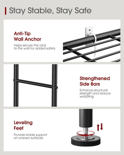 sakugi storage shelves - 5 tier shelf organizer, package contents