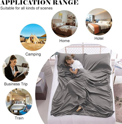 Sleeping Bag Liner, Travel Sheet & Adult Sleep Sack, Camping Sheets Travel - Image 8